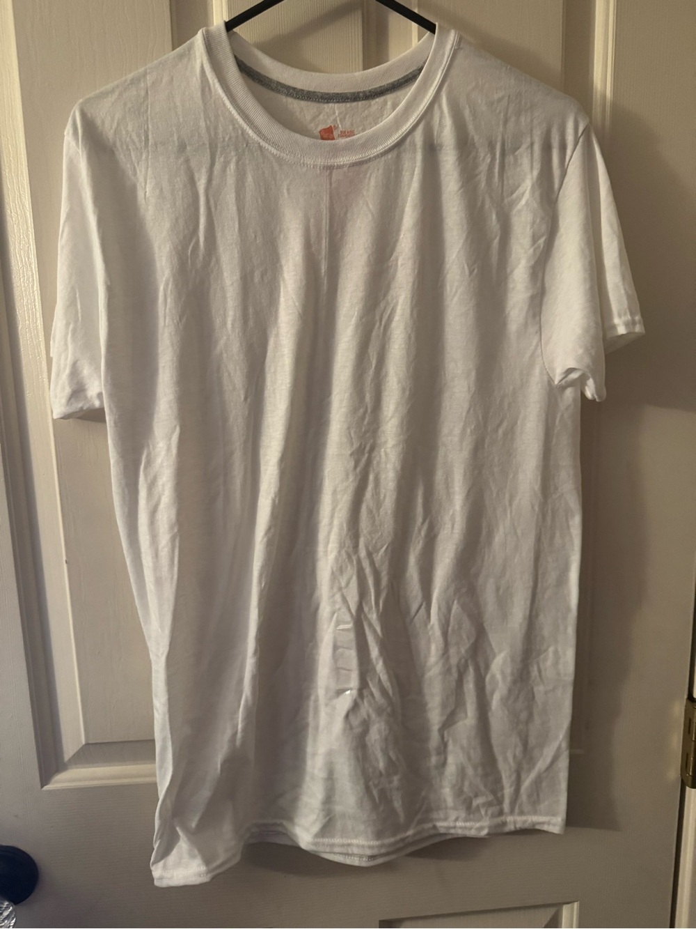 Hanes White Short Sleeve Crewneck Tee